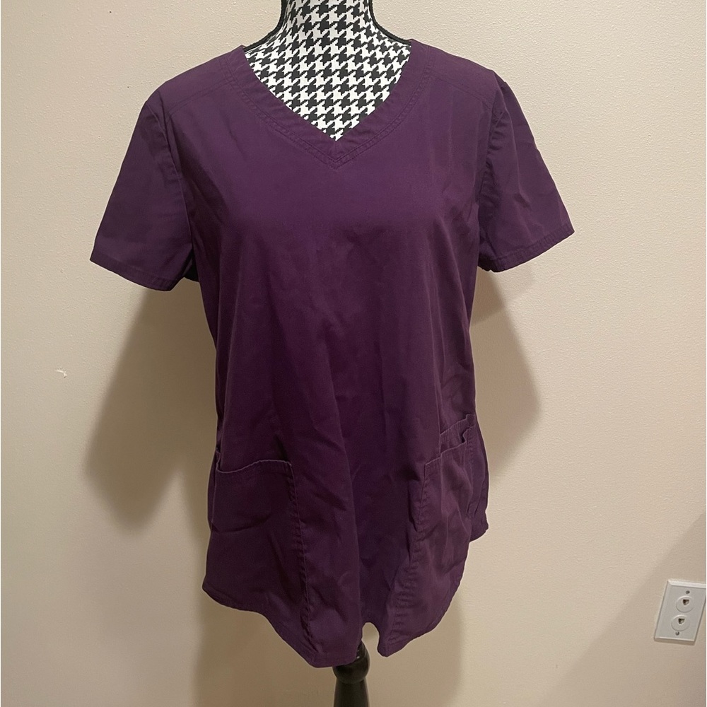 Scrubstar plum purple scrub top, size L